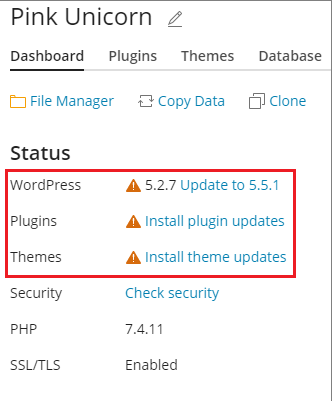 Wordpress Status